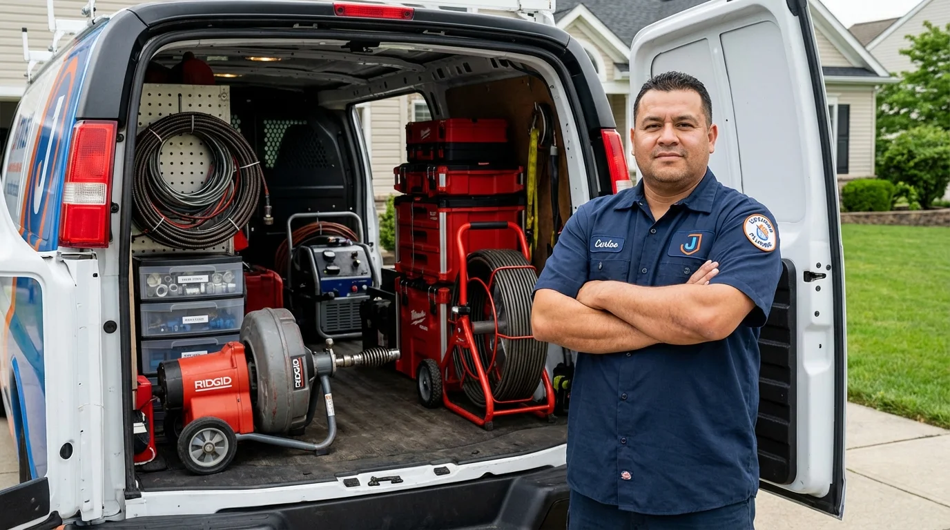 Professional drain cleaning equipment and Johns Plumbing LLC plumber in Hardeeville